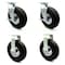 Service Caster 10 Inch Black Pneumatic Wheel Caster Swivel with Brakes and 2 Rigid SCC, 2PK SCC-100S3504-PNB-TLB-2-R3504-2 - alternate 1